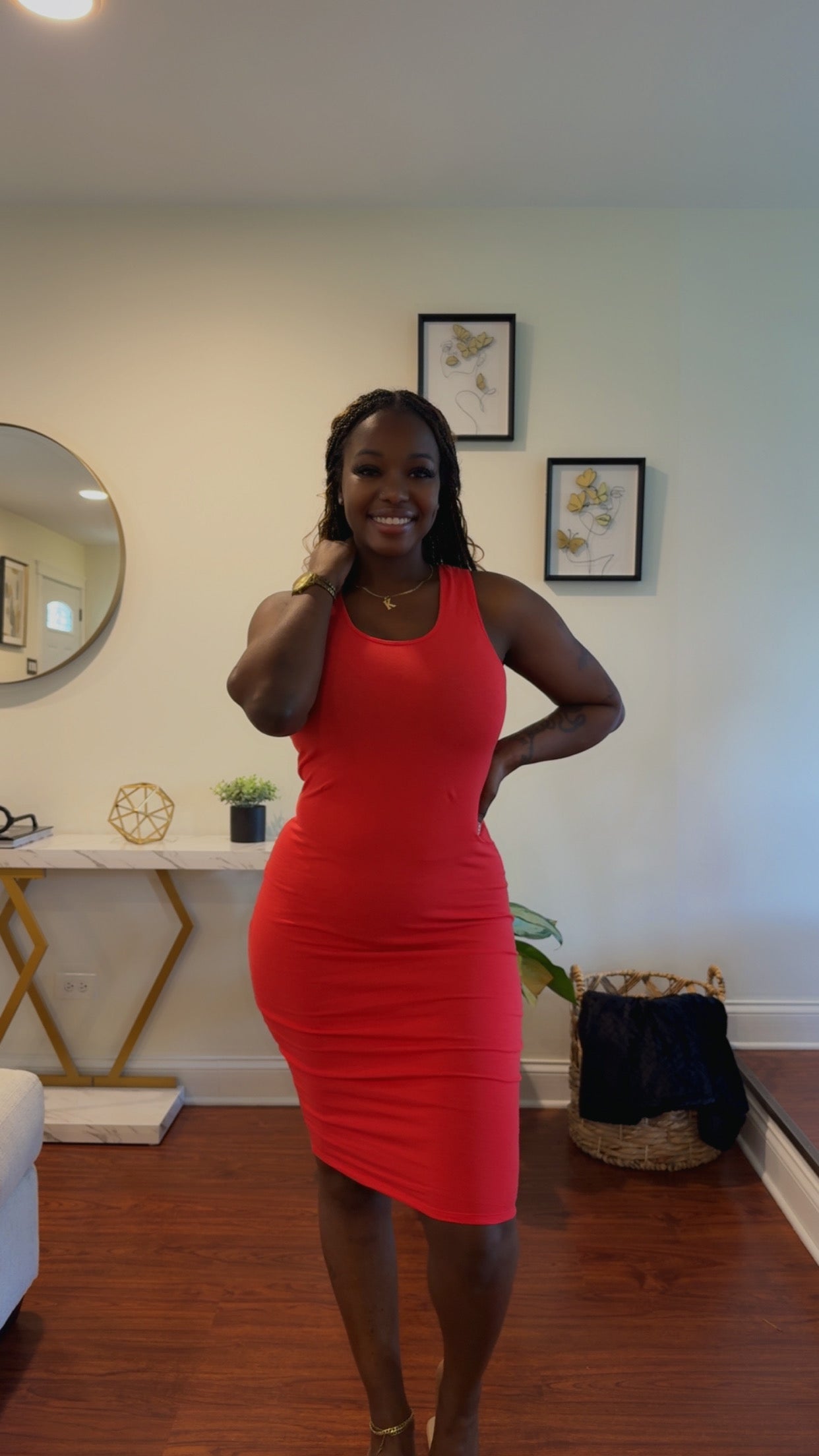 Sweet Shape Dress - Red