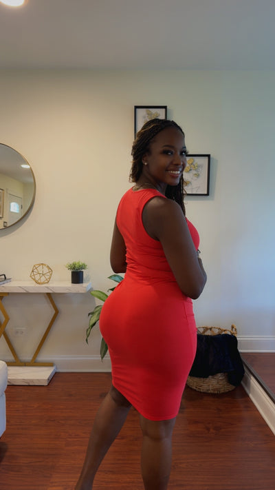 Sweet Shape Dress - Red
