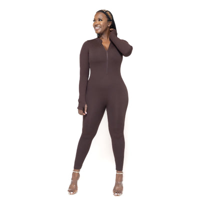 Night Life Jumpsuit (Brown)