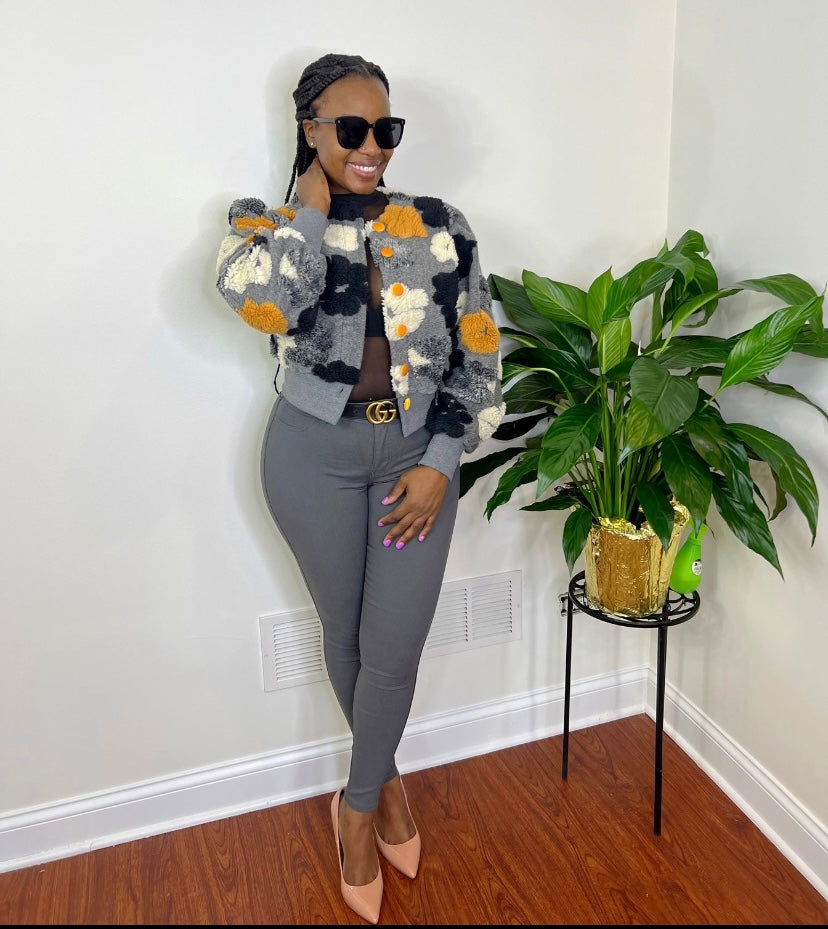 Flower Bomb Jacket- Grey ()