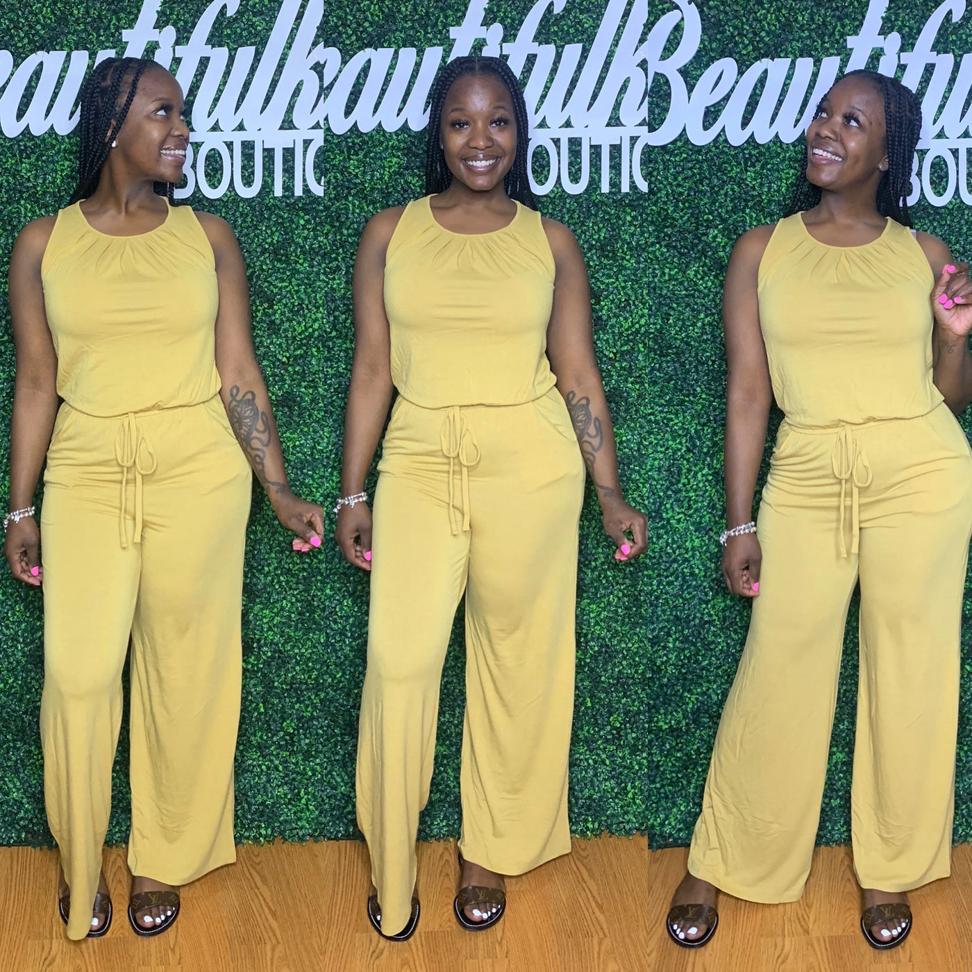 Jasmine Jumpsuit (Light Mustard)