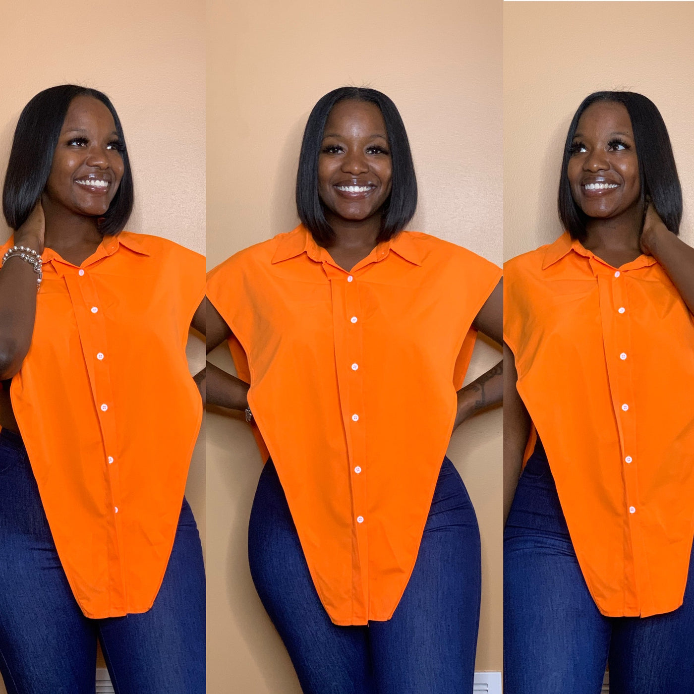 Vest Blouse (Orange)